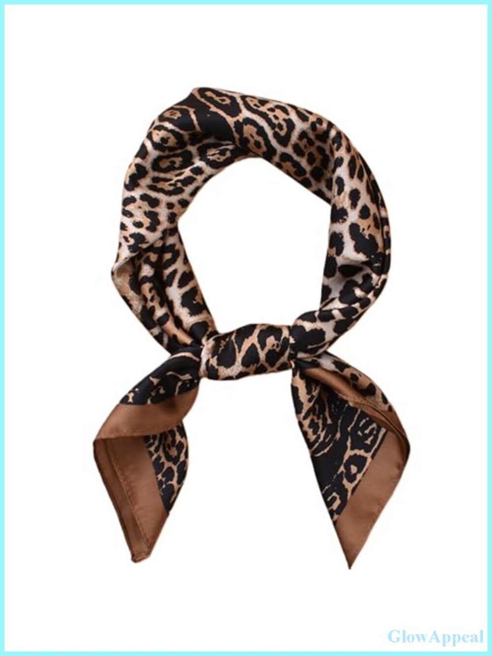 Leopard Print Silk Blend Satin Head Scarf for Women Neck Scarf Accessory